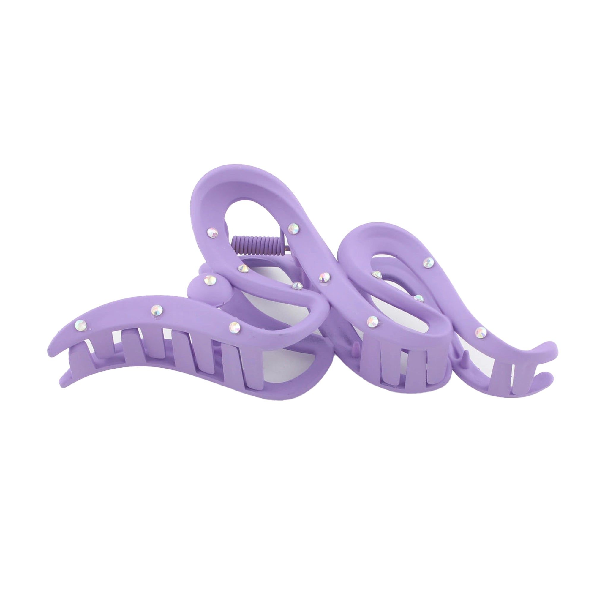 Matte Jumbo Claw Clip with Crystal Accents - 13CM Claw