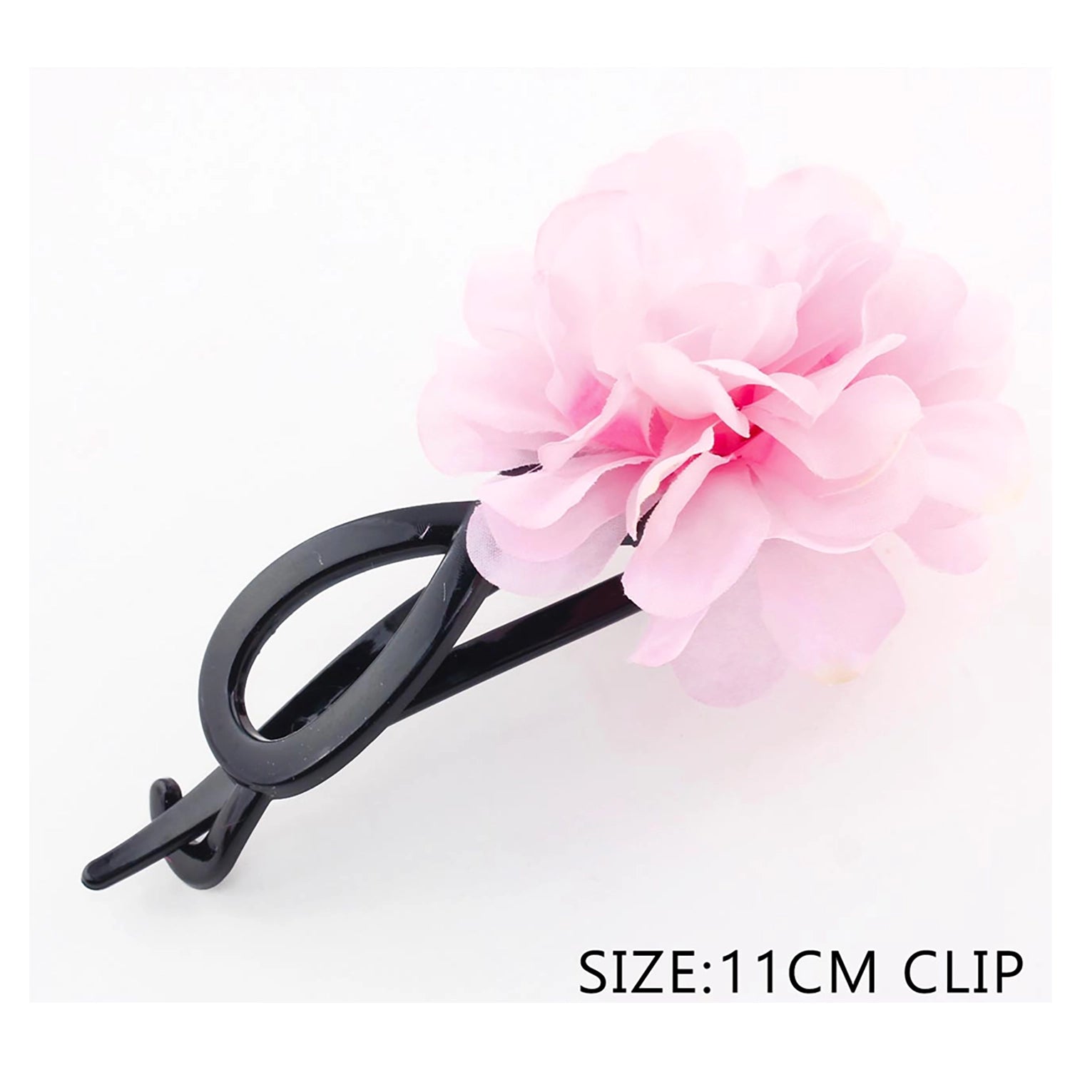 Floral Banana Clip - 11cm Large Chiffon Flower Hair Jaw Clip for Women & Girls - Pack of 12 (QW2314)