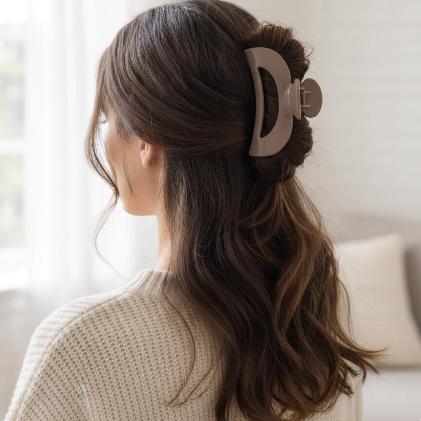 Soft & Strong 10cm Comfort Grip Hair Claw Clips - 12pc Wholesale Set (QW2344A)