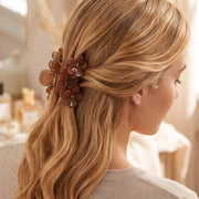 Floral Hair Claw Clips Set (2-Piece) – Sparkling Resin Flower Jaw Clips for Thick & Thin Hair 10cm(QW2370)