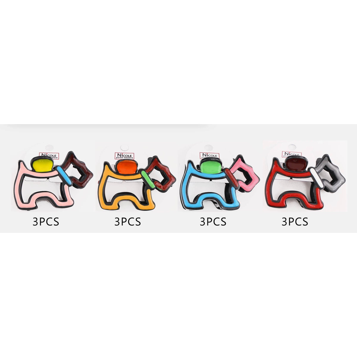 Scottie Dog Hair Claw Clip – Colorful Outline Dog Jaw Clip 8cm (QW2385A)
