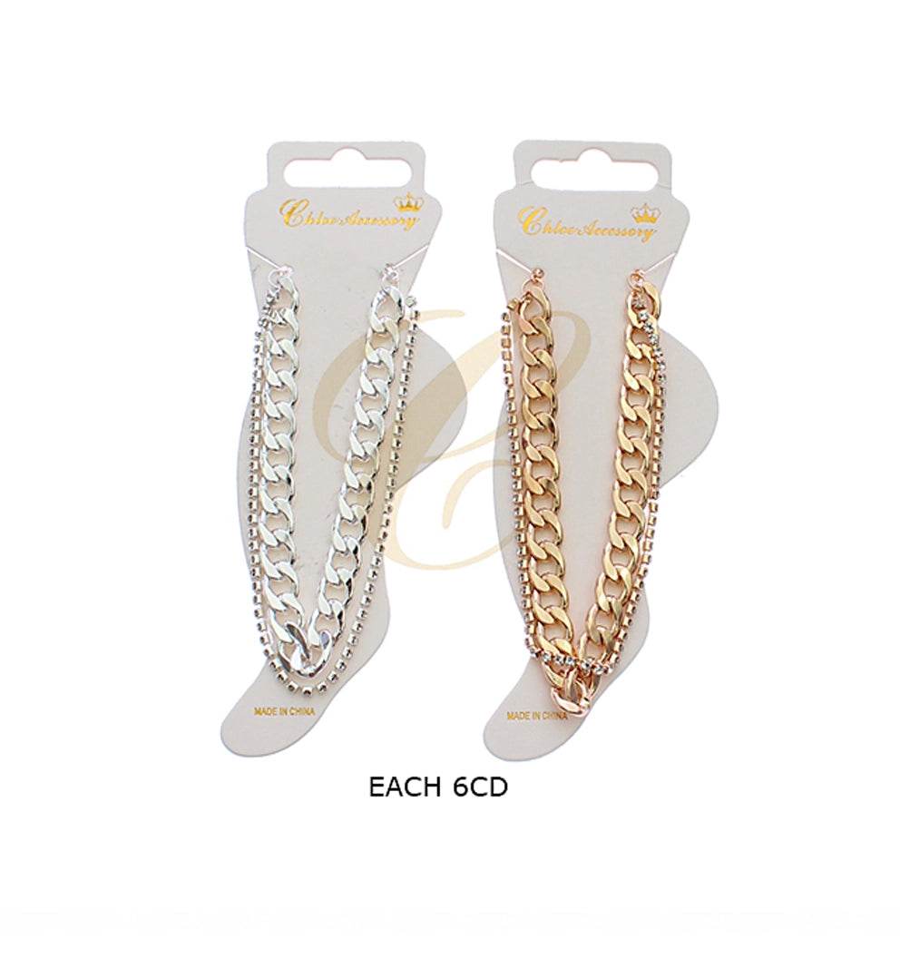 Dazzling Layered Cuban Link Bracelet/Anklet – Sparkle & Edge!