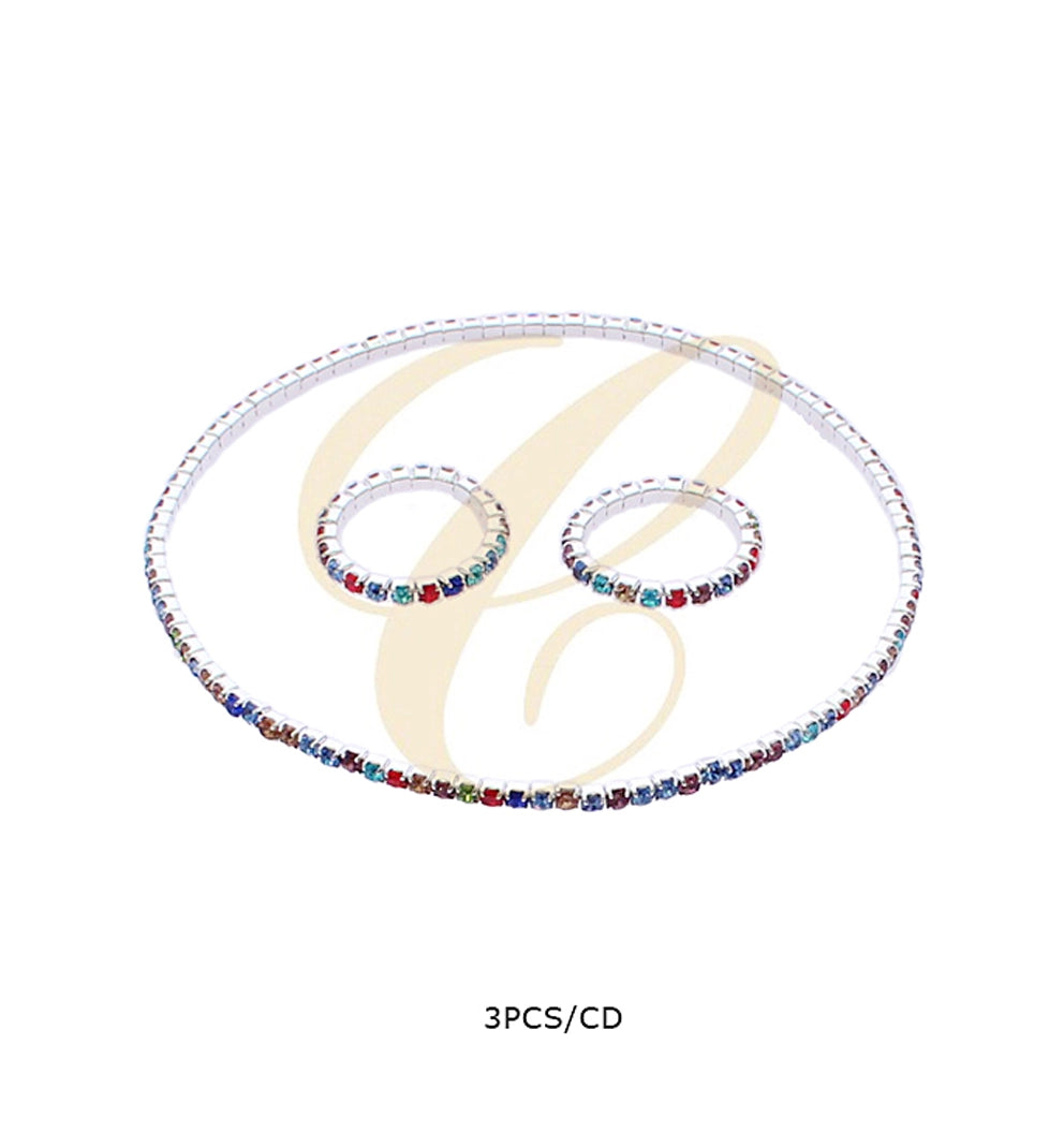 Radiant Rainbow Crystal Anklet & Toe Ring Set - Sparkle All Summer!