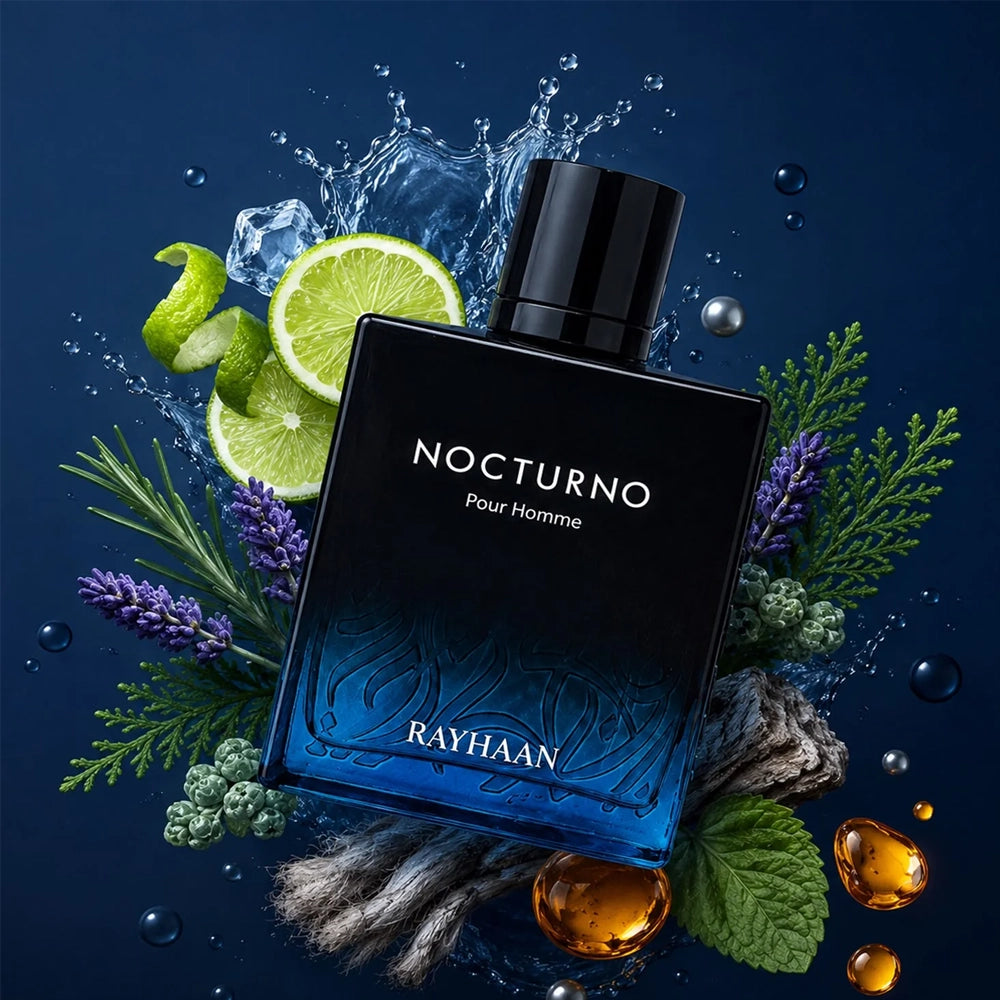 Rayhaan Nocturno Eau de Parfum (3.4 oz / 100 ml) – Luxury Men's Middle Eastern Woody Aromatic Fragrance