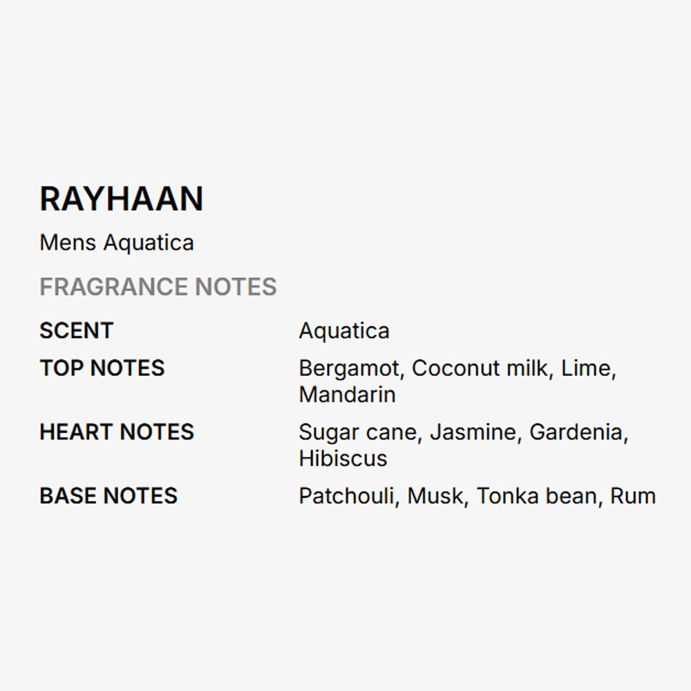 Rayhaan Aquatica Eau De Parfum for Men – 3.4 oz / 100ml Long-Lasting Spray