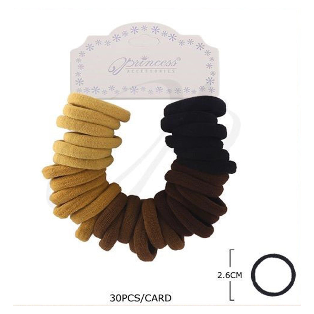 30-Piece Seamless Cotton Stretch Hair Tie Set – No-Damage Ponytail Holders (RB-32002BG)