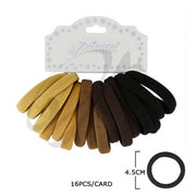 Premium Seamless Elastic Hair Ties – 16-Piece Multi-Tone Neutrals Set (RB-010BG2)