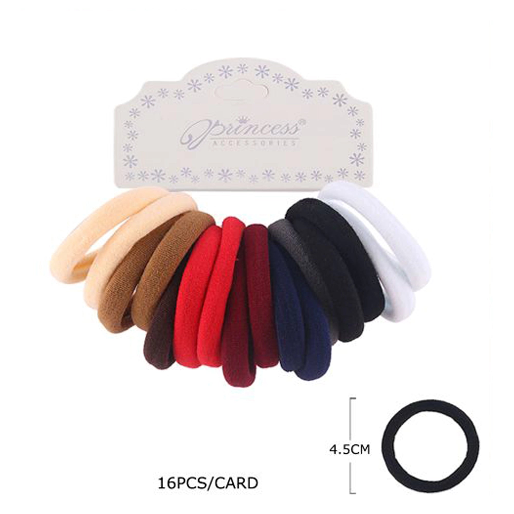 Multi-Color Seamless Elastic Hair Tie Set - 16pc Value Pack (RB-010D)