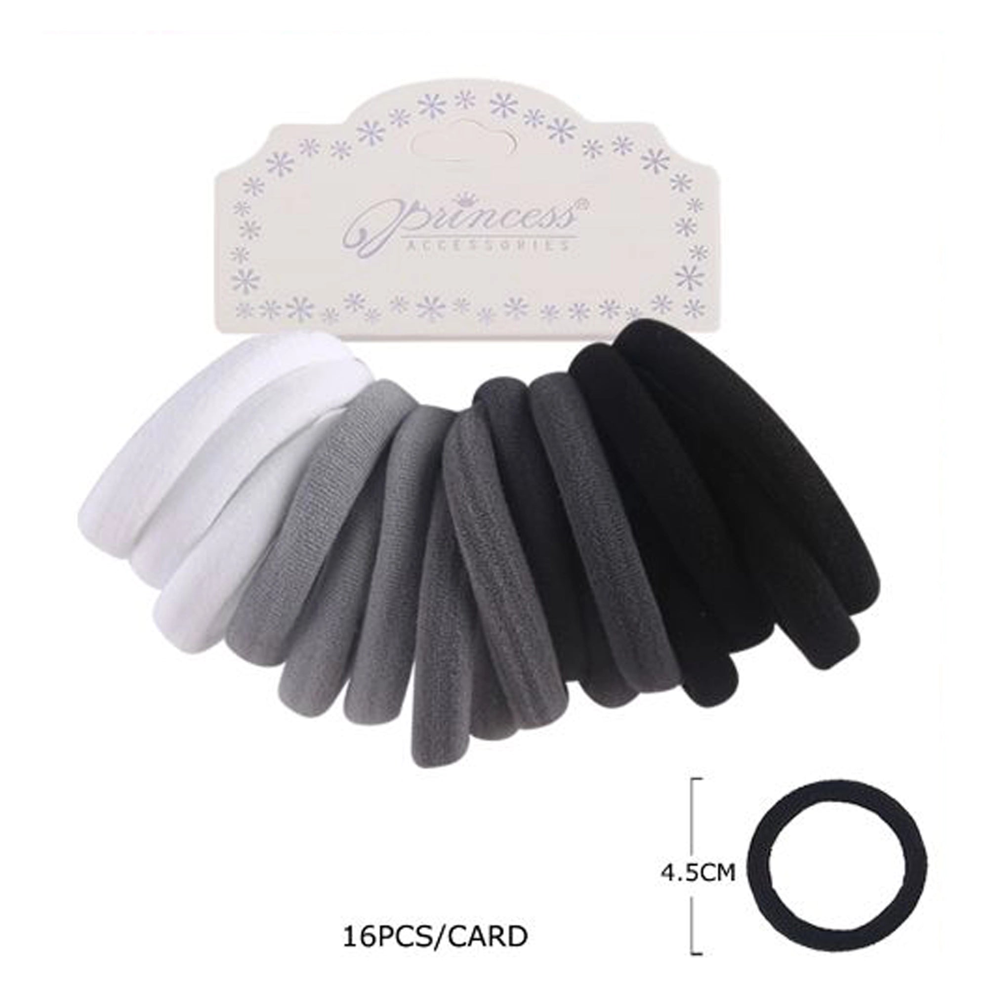 Seamless Cotton Hair Ties - Neutral Grayscale Elastic Hair Bands (RB-010GY)