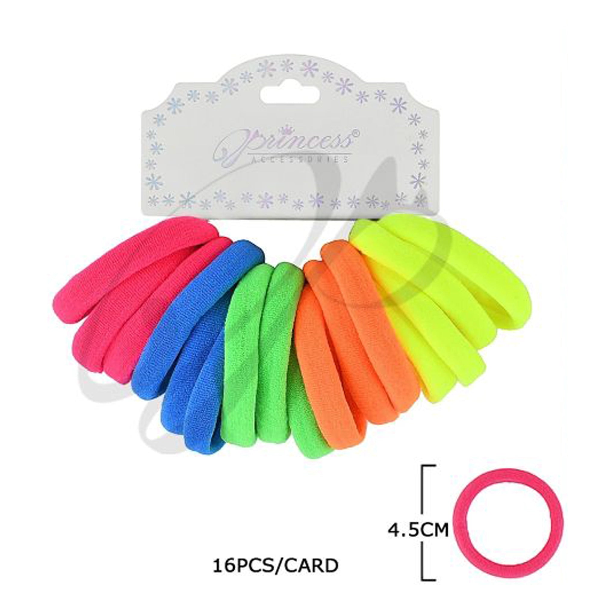Elastic Hair Ties - 16pc No-Damage Seamless Ponytail Holders (RB-010NE)