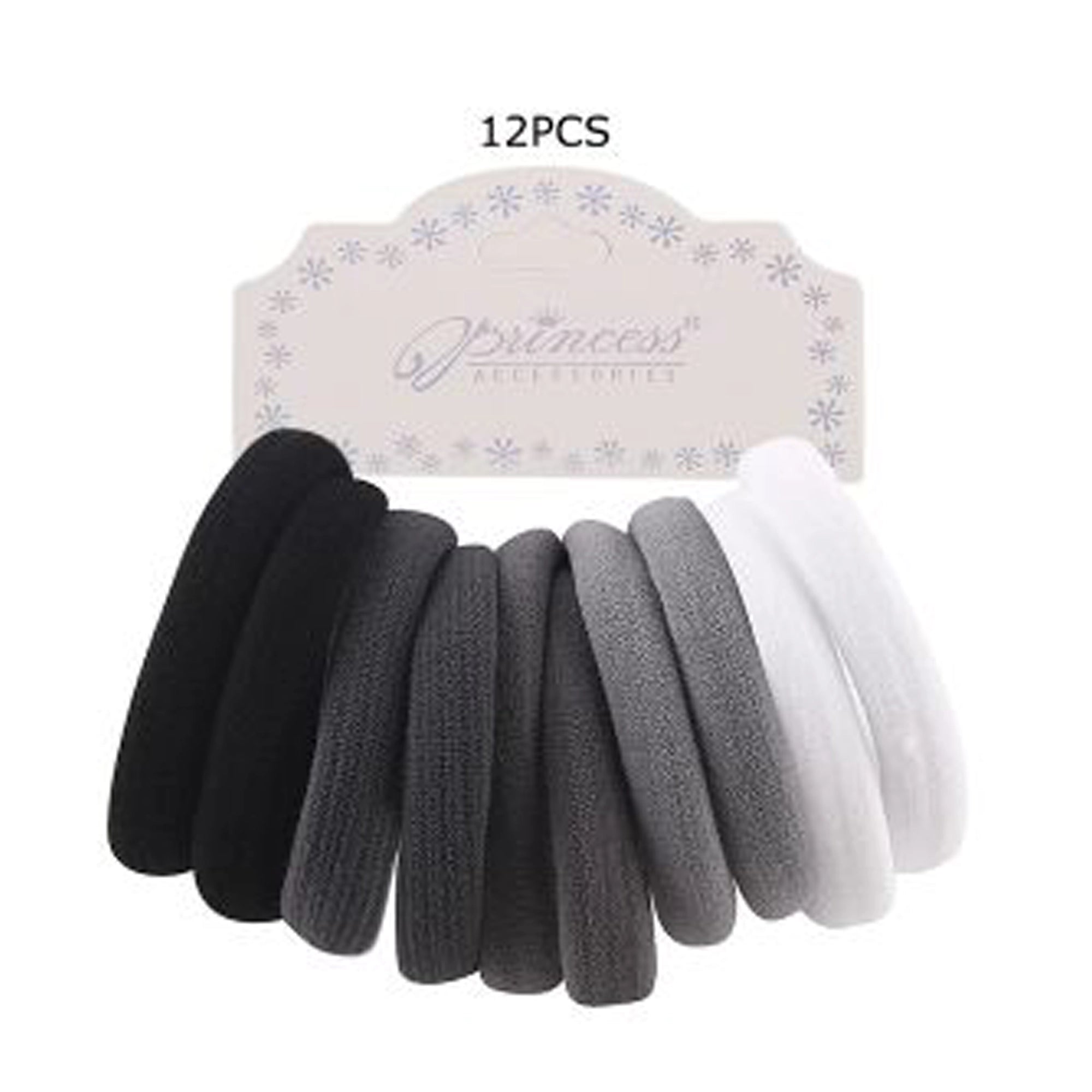 Seamless Cotton Hair Ties - No-Damage Elastic Ponytail Holders (Neutral Tones) (RB-011GY)