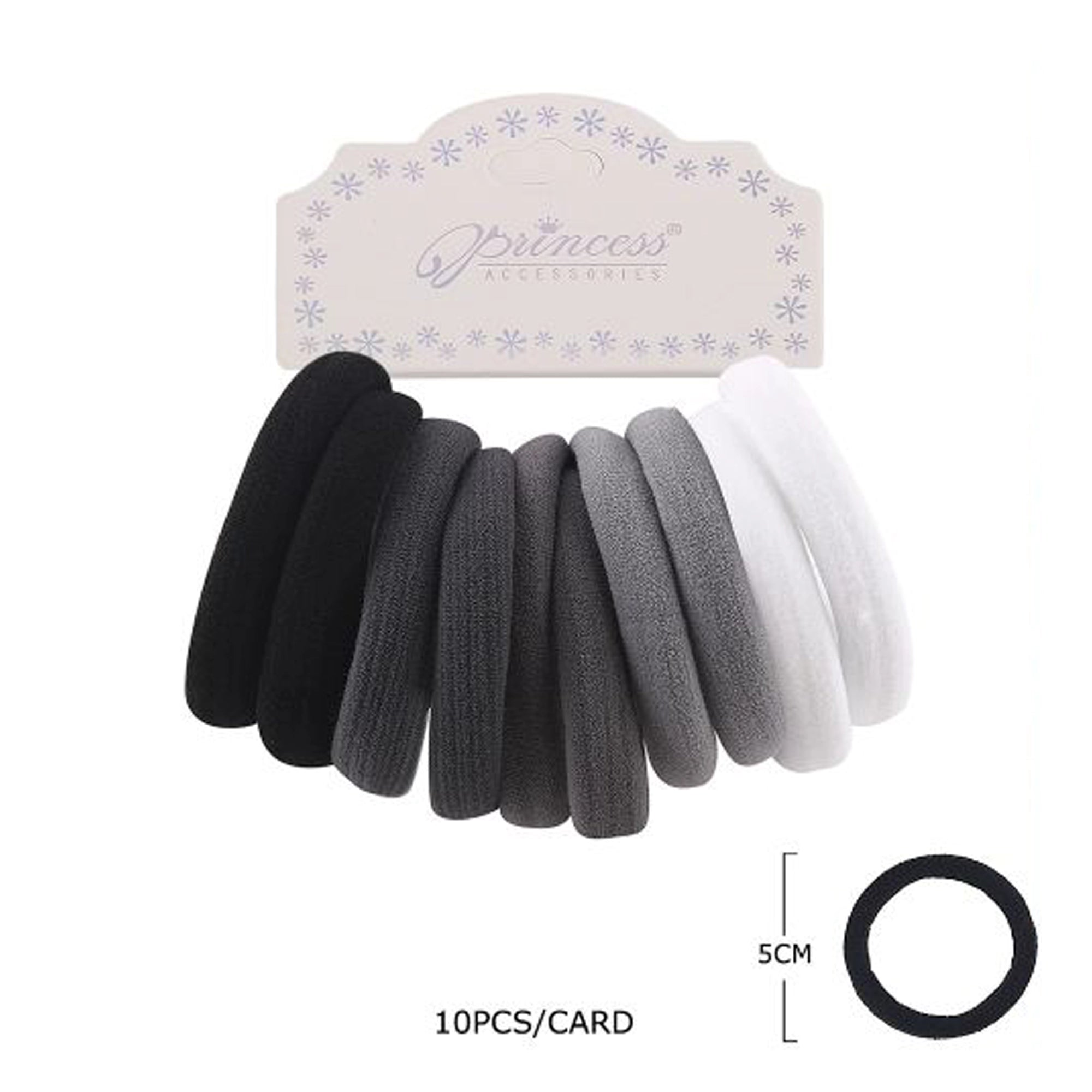 Seamless Cotton Hair Ties - No-Damage Elastic Ponytail Holders (Neutral Tones) (RB-011GY)