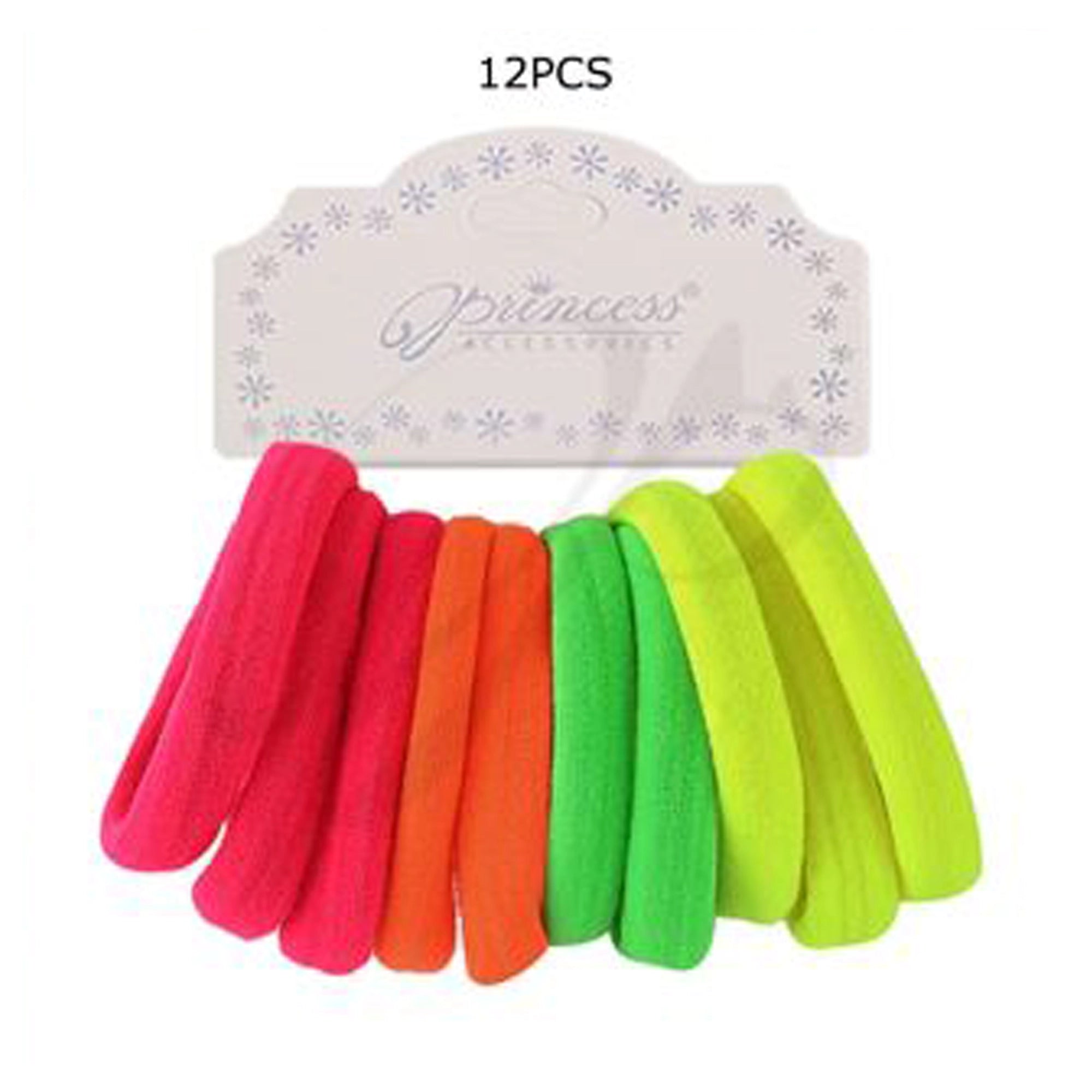Neon Seamless Hair Ties - 10-Piece Bright Elastic Ponytail Holders (RB-011NE1)