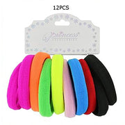 10pc Seamless Elastic Hair Bands Pack (5cm) – Soft Stretch Neon & Assorted Color Ponytail Holders, No-Damage Thick Hair Ties for Women, Girls, and Kids (RB-011R1)
