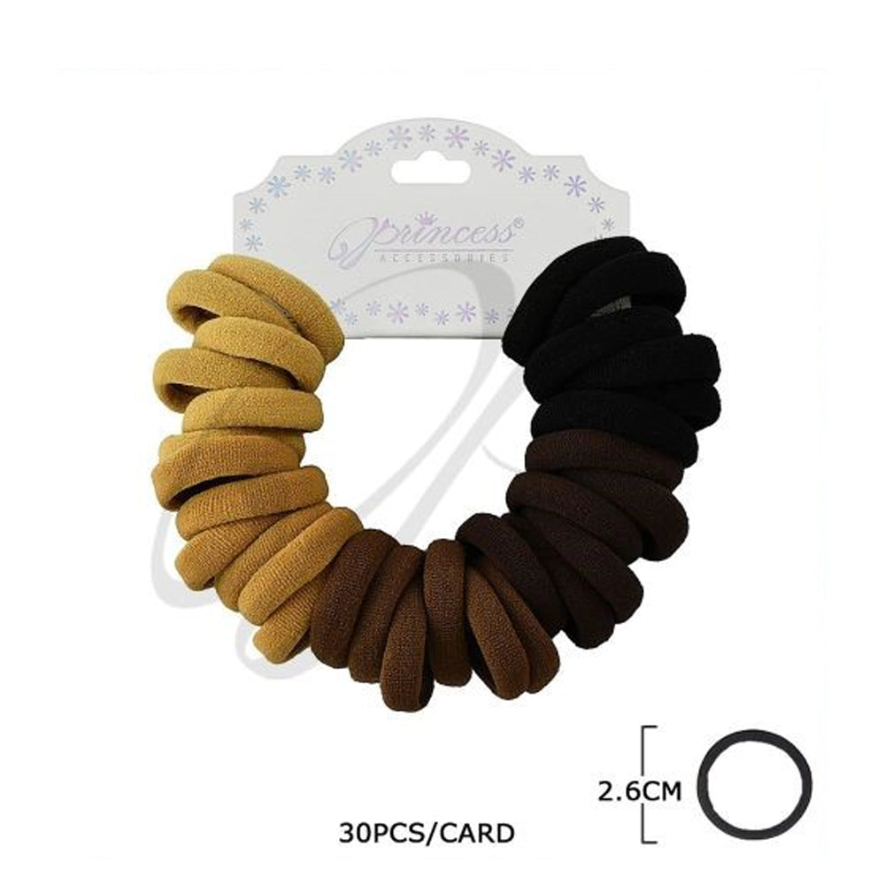 30-Piece Seamless Hair Elastics Mega Pack - Ombre Brown to Black