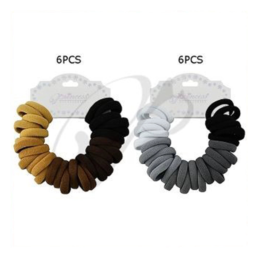30-Piece Seamless Hair Elastics Mega Pack - Ombre Brown to Black