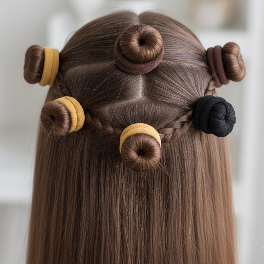 30-Piece Seamless Hair Elastics Mega Pack - Ombre Brown to Black