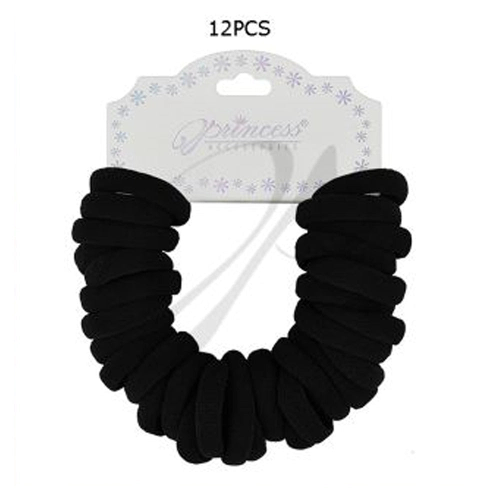 Seamless Black Elastic Hair Ties – 30 Piece Pack (RB-32002BK)