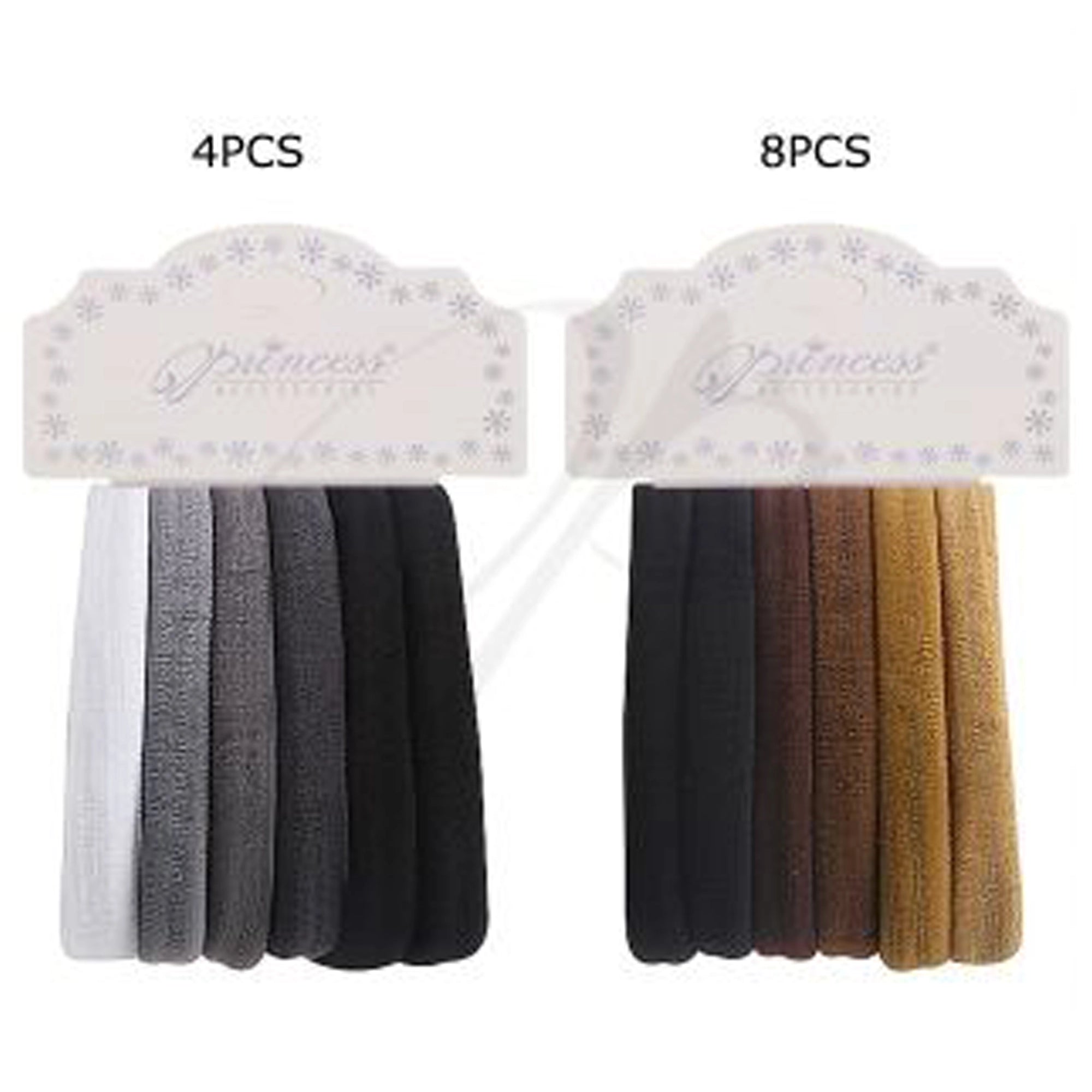 Elastic Hair Bands - 6-Piece Neutral Earth Tone Scrunchie Set for Thick & Curly Hair - No-Crease Painless Ponytail Holders (RB-33000BG2)