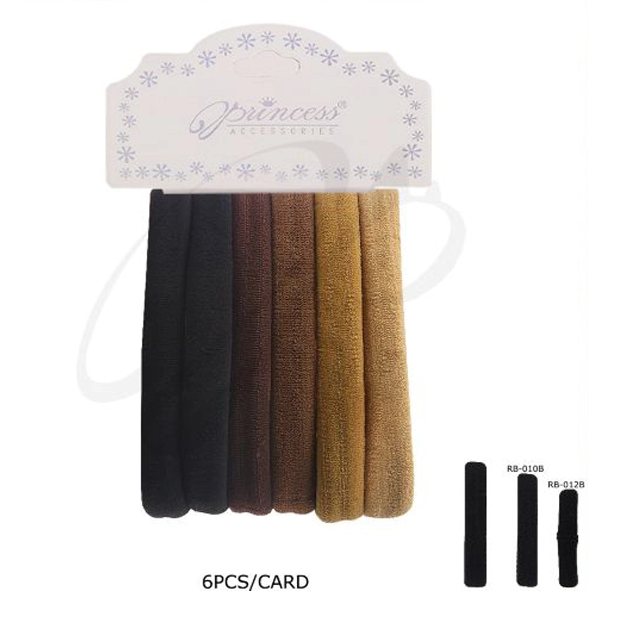 Elastic Hair Bands - 6-Piece Neutral Earth Tone Scrunchie Set for Thick & Curly Hair - No-Crease Painless Ponytail Holders (RB-33000BG2)