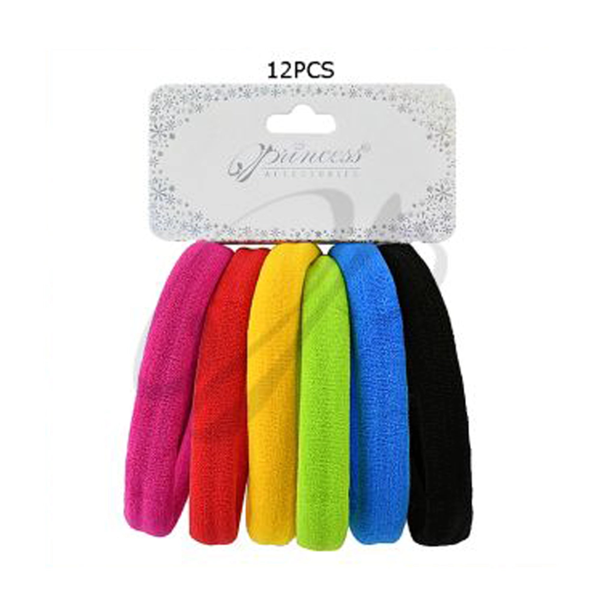 Thick Seamless Cotton Hair Bands - 6 & 12 Piece Colorful Elastic Scrunchie Sets (RB-33000H)