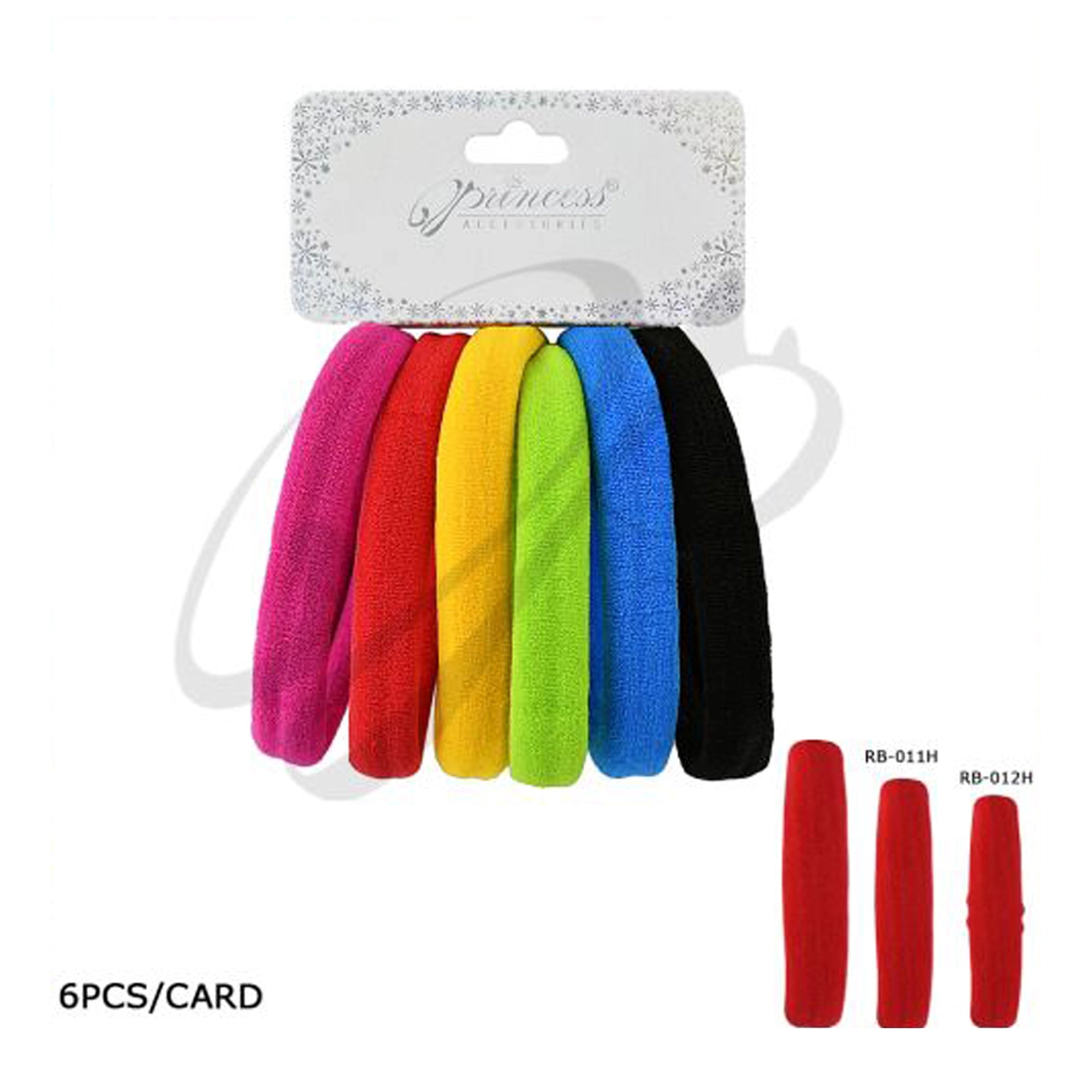 Thick Seamless Cotton Hair Bands - 6 & 12 Piece Colorful Elastic Scrunchie Sets (RB-33000H)