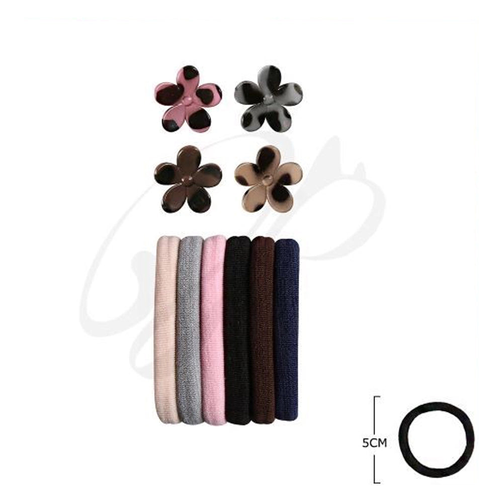 The Versatile 'Everyday Pop' Hair Accessory Set (Multi-Color Clips & Elastics)