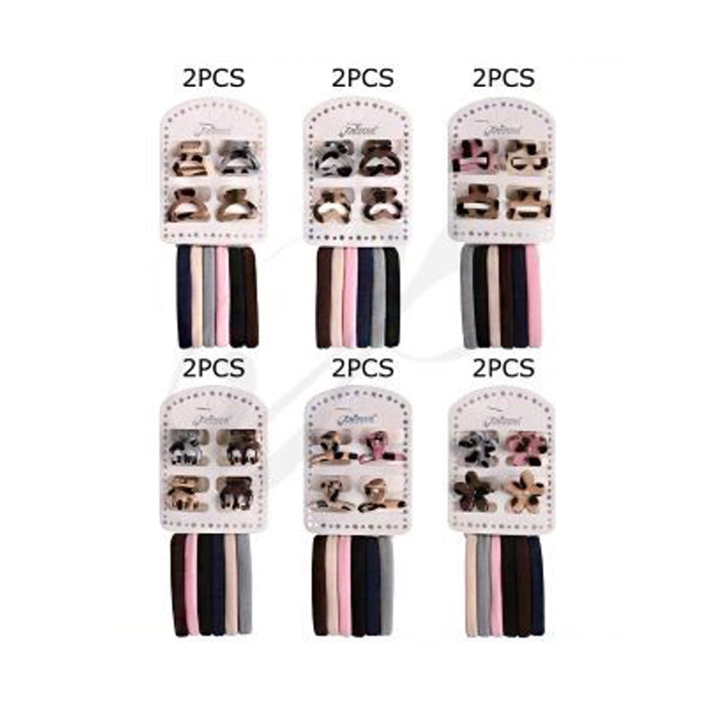 The Versatile 'Everyday Pop' Hair Accessory Set (Multi-Color Clips & Elastics)