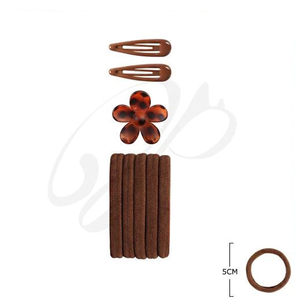 The Essential 'Autumn Hues' Hair Accessory Set (Clips, Claw, & Elastics)