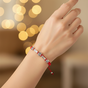 Virgin Mary & Rose Red String Protection Bracelet Set | Adjustable Braided Amulet (RB05)