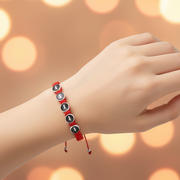 Handmade Woven San Benito Bracelet Set – Adjustable Red & Black Cord Saint Benedict Medal Protection Bracelets (RB09)