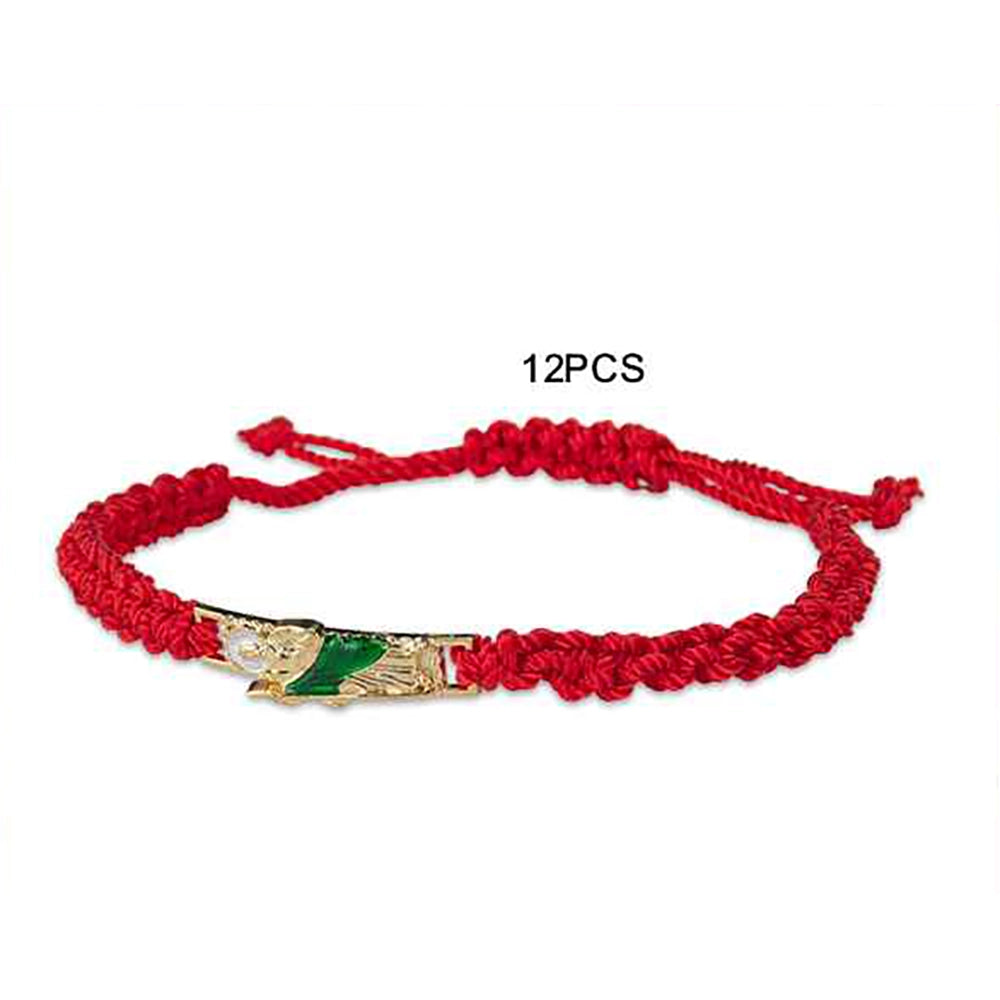Red String San Judas Tadeo Bracelet - Adjustable Braided Protection & Good Luck Bracelet (12-Piece Pack)