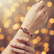 San Benito Red String Bracelet Pack (12 Pcs) – Adjustable Handwoven Saint Benedict Protection Bracelet with Red Crystal Beads and Medals (RB18)