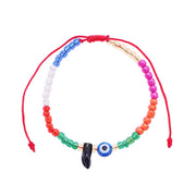 Multicolor Beaded Adjustable Cord Bracelet