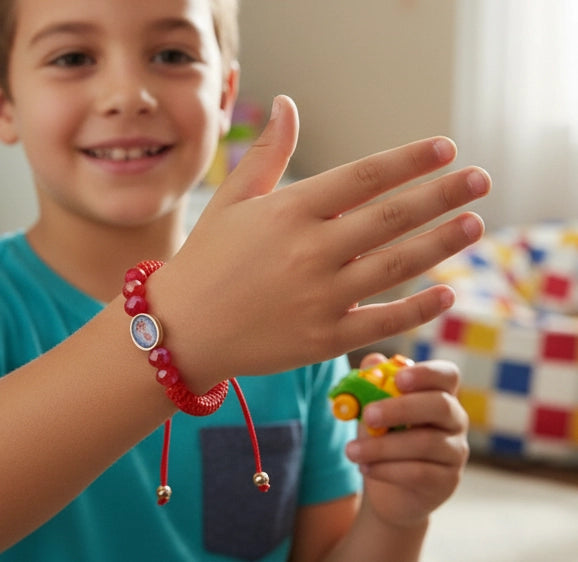 Kids' Red String Protection Bracelet Set (12-Pack) - Adjustable