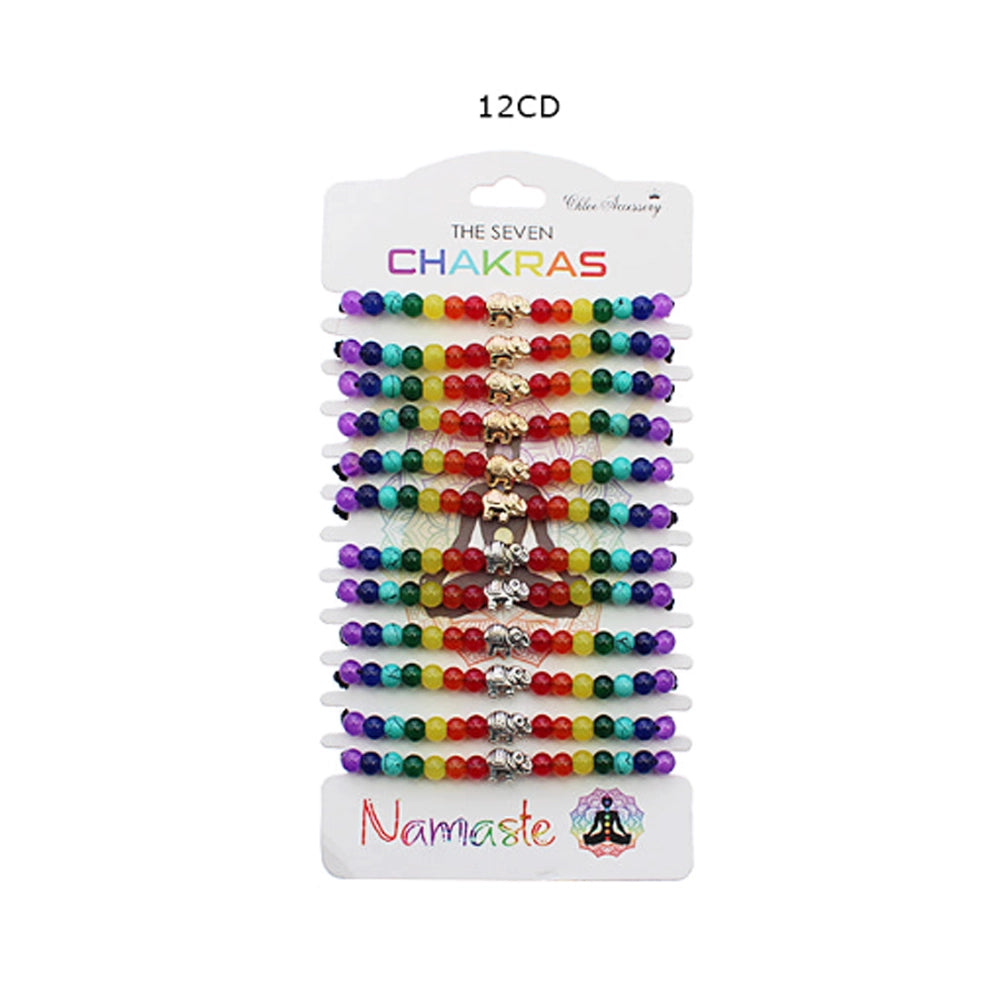 Balance Your Energy with Our Elephant Chakra Bracelet Set!