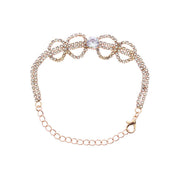 Red Carpet Ready! Rhinestone Pave Bow Cuff in Gold and Silver Tone Fashion Bracelet