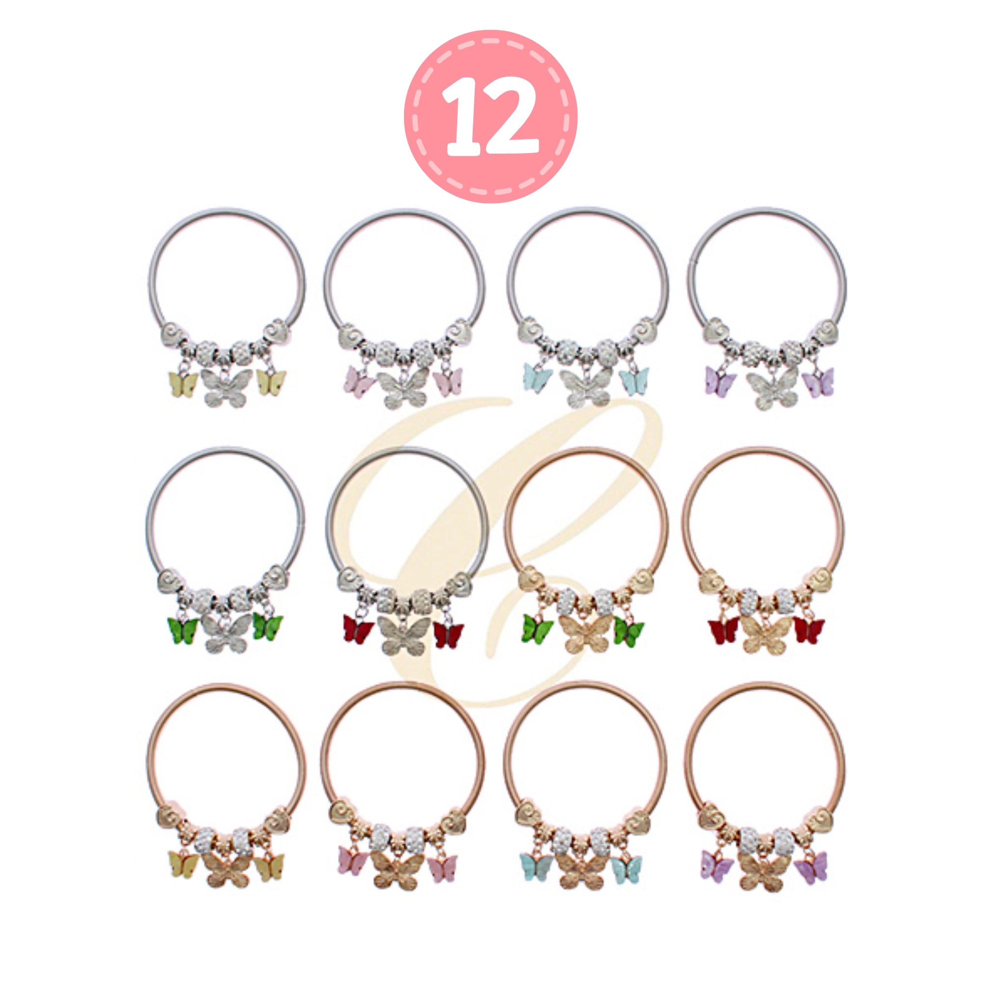 Whimsical Butterfly Charm Bangle