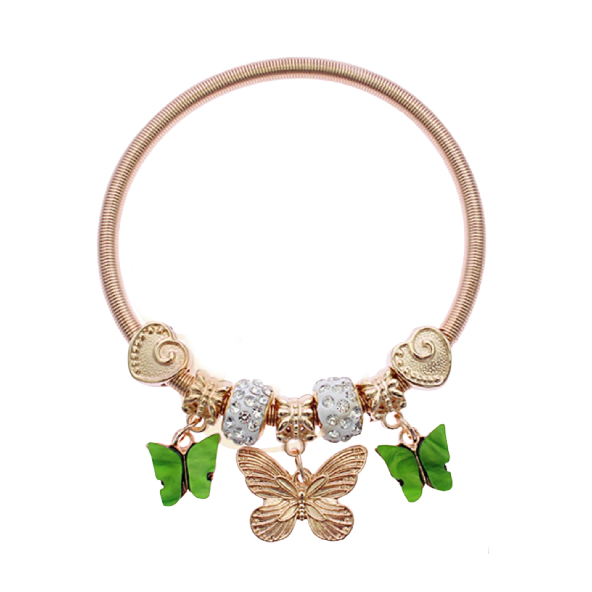 Whimsical Butterfly Charm Bangle