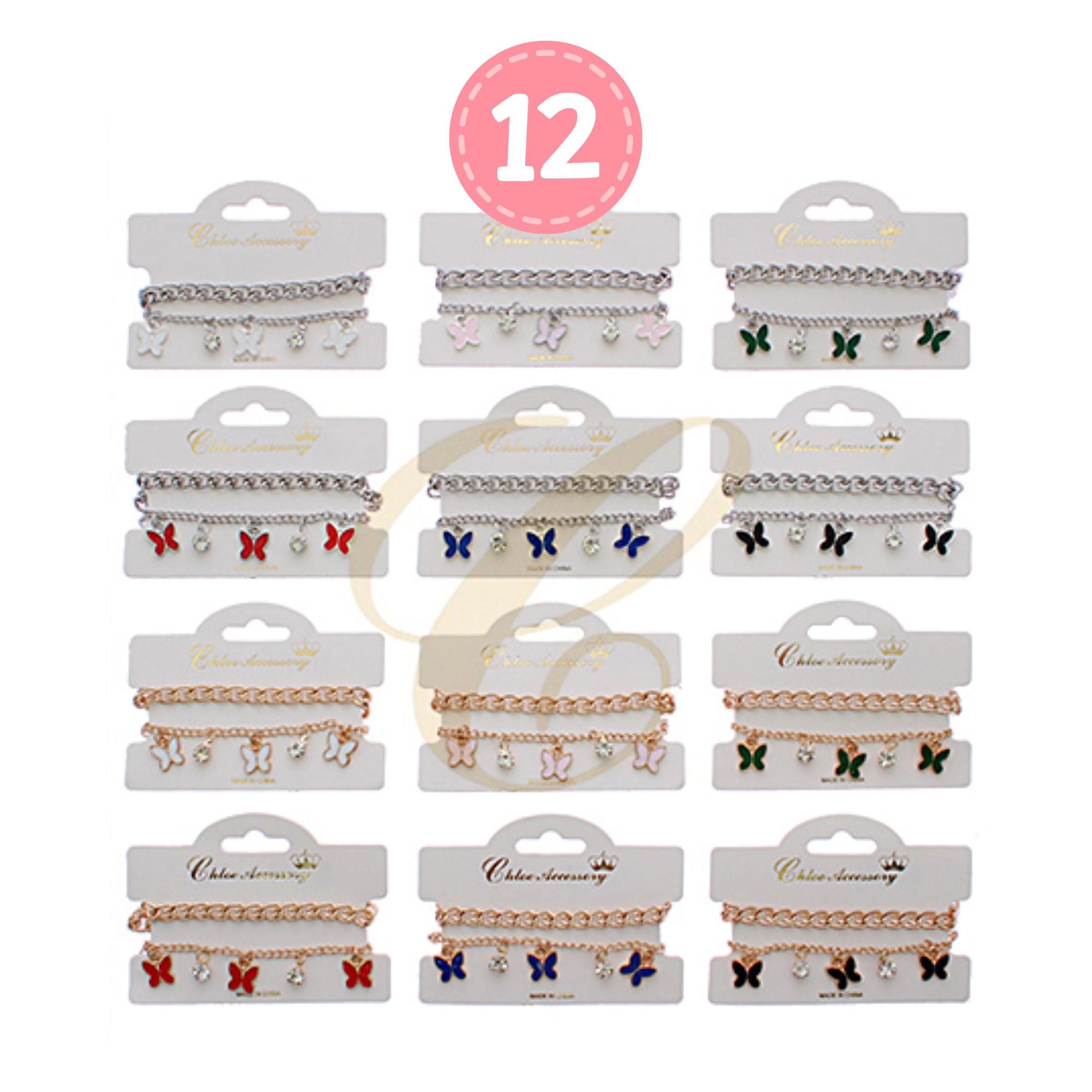 Bohemian-Chic Crystal Bracelet with Butterfly Charms | Fashion Jwelry