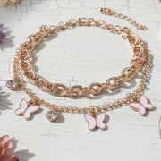 Bohemian-Chic Crystal Bracelet with Butterfly Charms | Fashion Jwelry