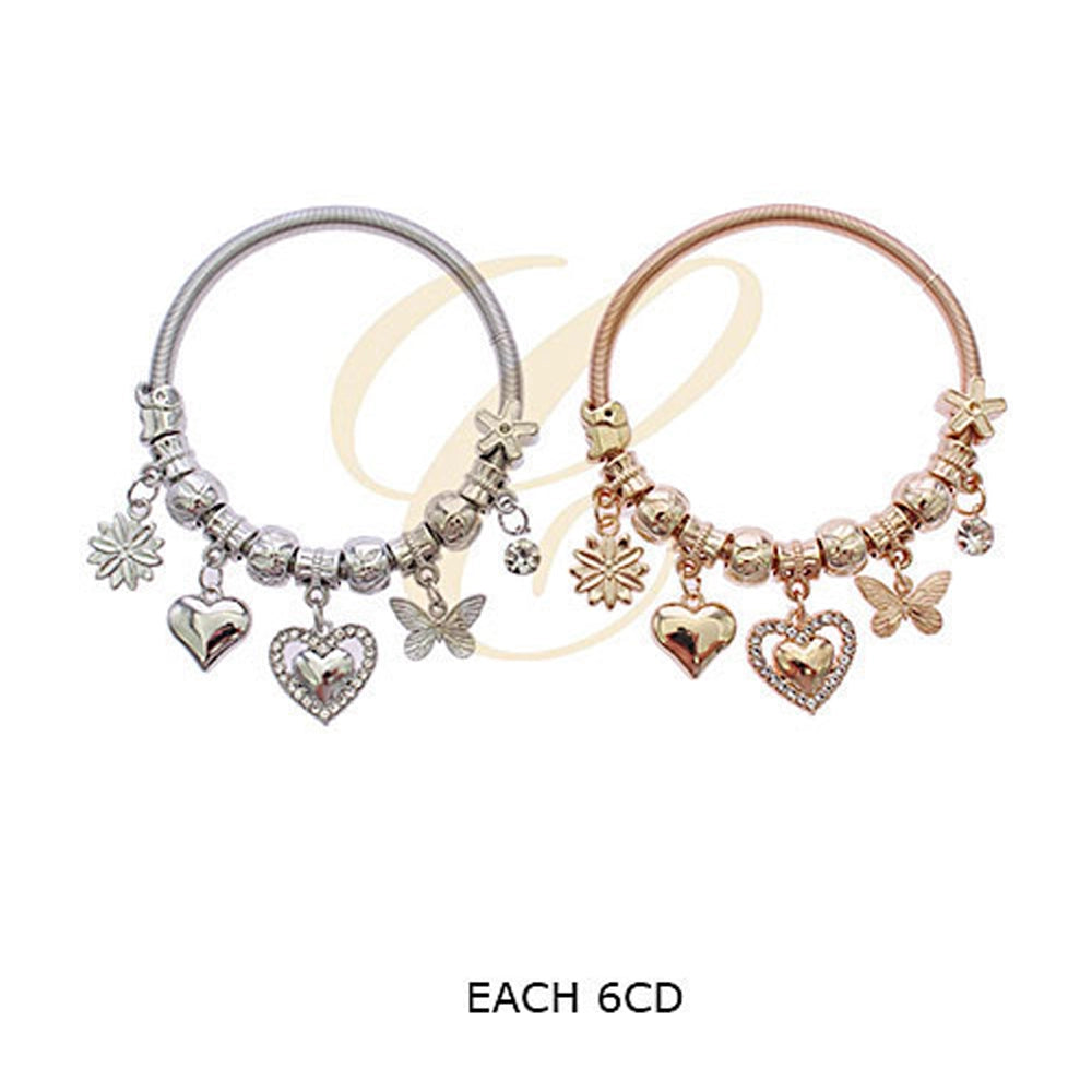 Heart & Butterfly Charm Bracelet