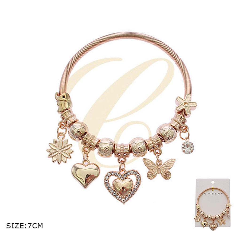 Heart & Butterfly Charm Bracelet