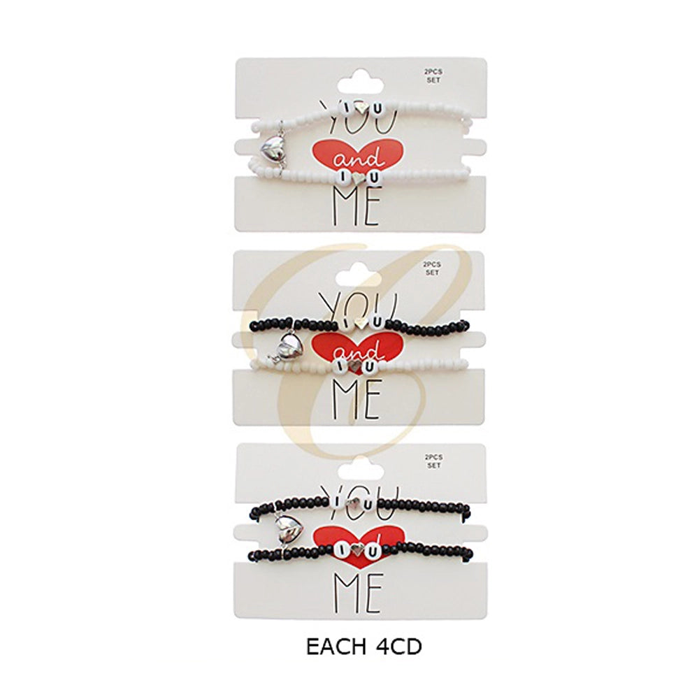 Magnetic Heart "You and Me" Couple Bracelets