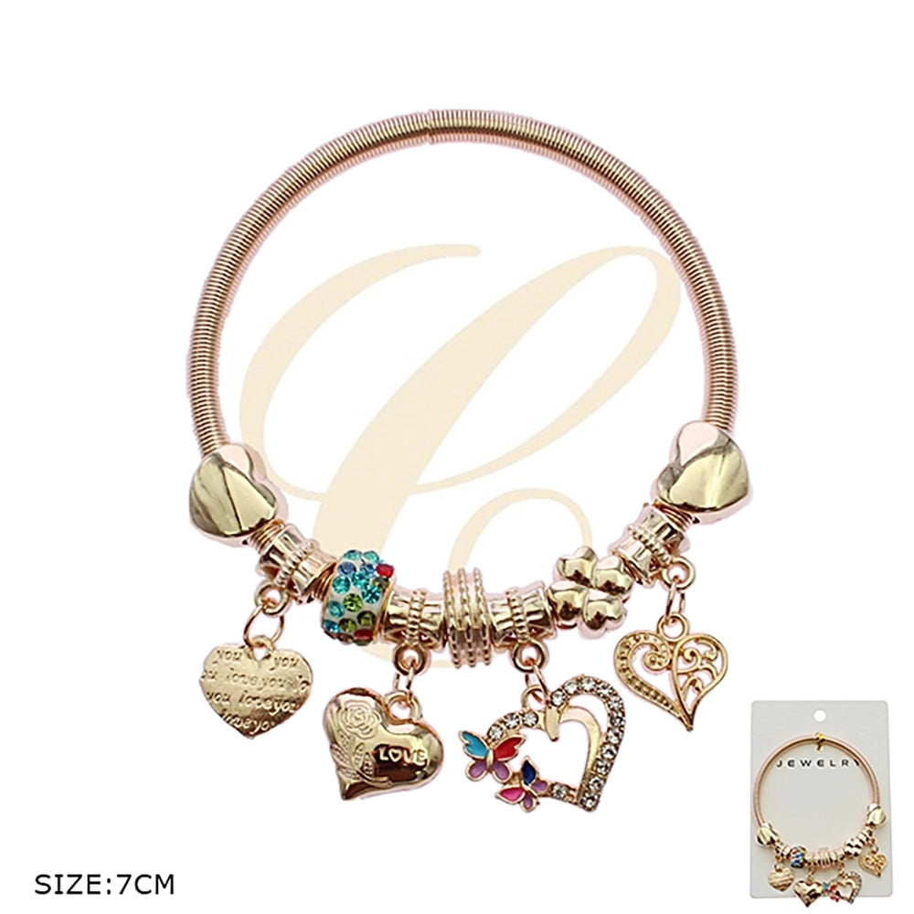 Gorgeous Heart Charm Bracelet (RBT-2108R6)