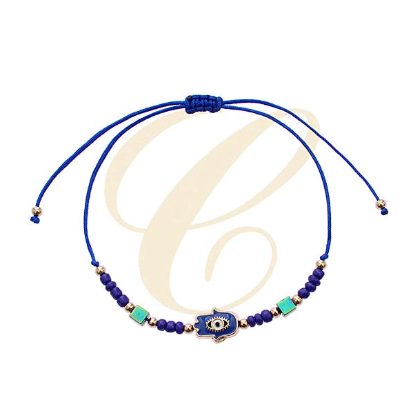 Hamsa Hand & Evil Eye Charm Bracelet Set (12-Pack) - Adjustable