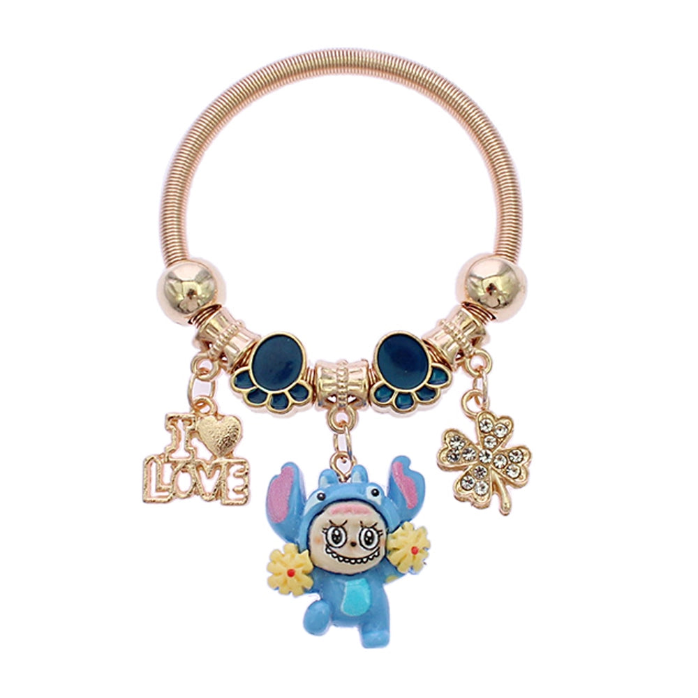"I Love" Little Monster Character Charm Bangle