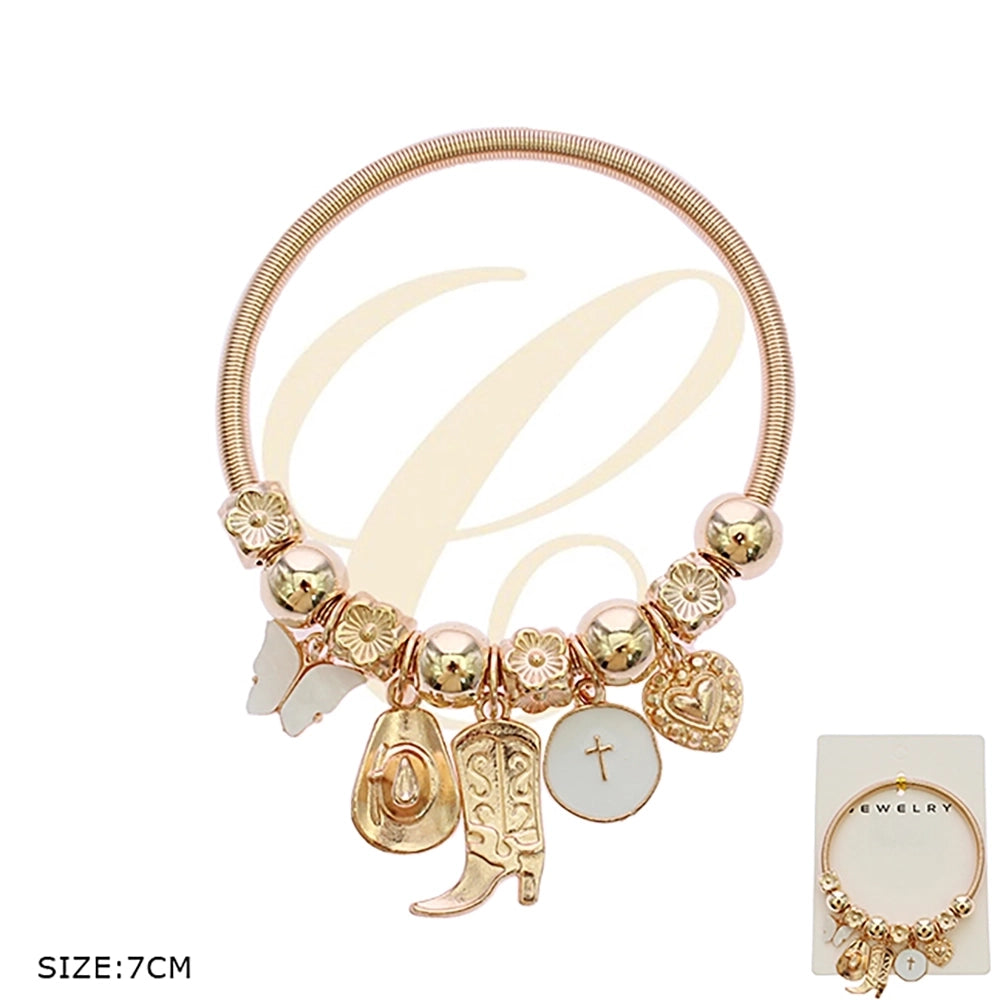 Western-inspired Charm Stretch Bracelet (RBT-2269GS)
