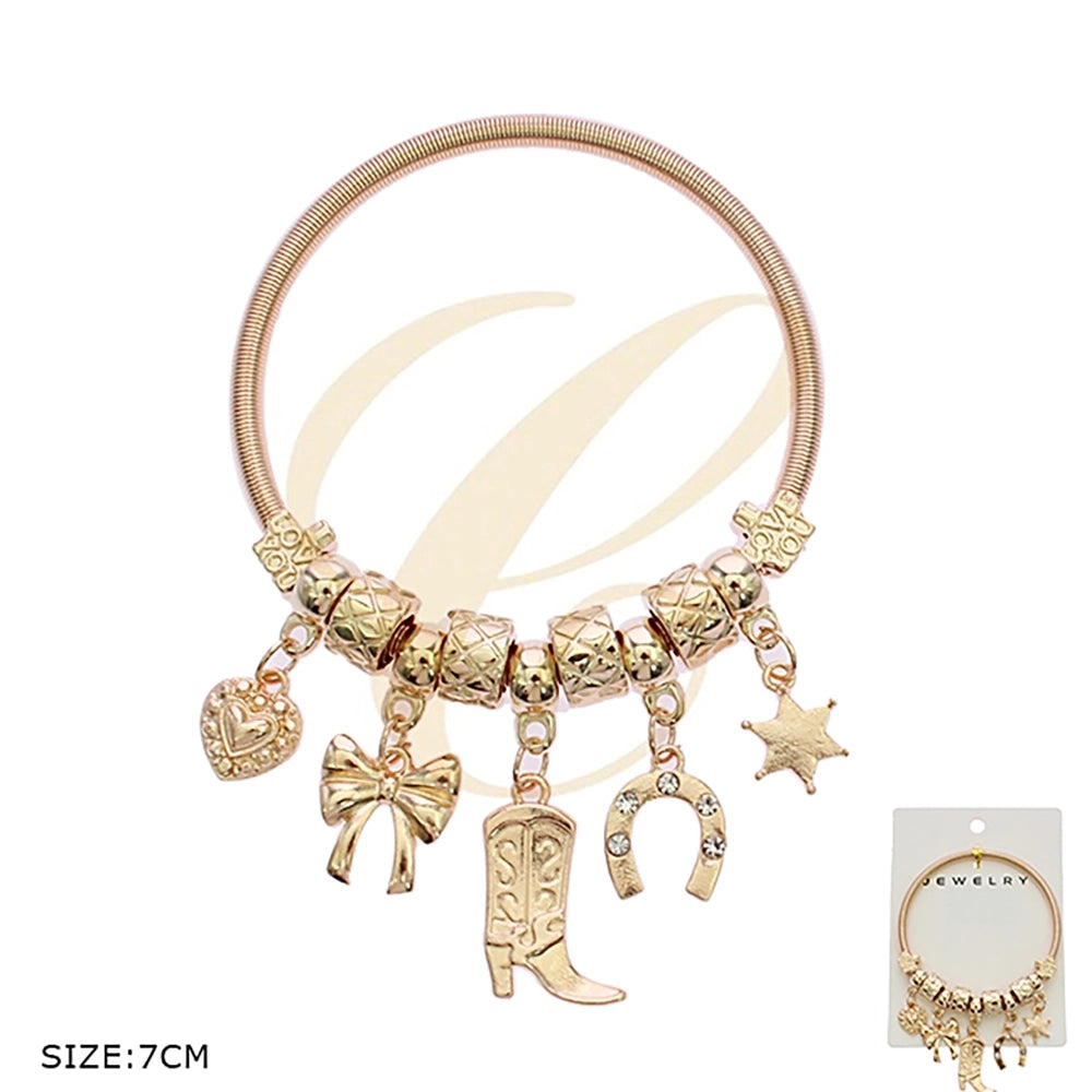 Western Charm Stretch Bangle Bracelet – Cowgirl Style Jewelry (RBT-2270GS)