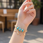 Western Charm Turquoise Stretch Bracelet (RBT-2274GS)